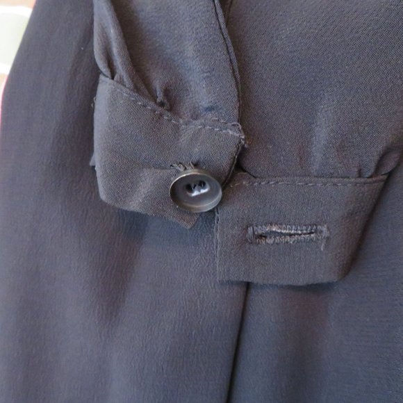 Vintage 80s Jolie Madame One Piece Jumpsuit XS Black Zip Button Pockets Blouson - Picture 9 of 16